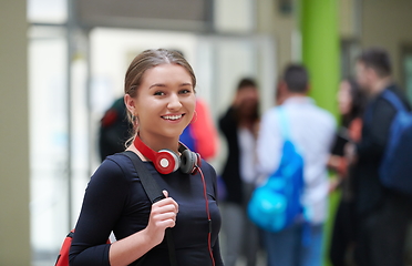 Image showing famel student with modern technology in school