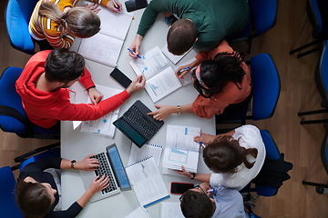 Image showing students use modern technology for a school project