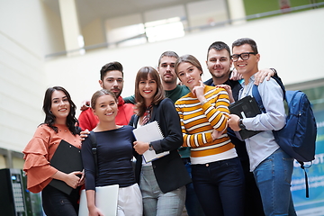 Image showing students in modern school using modrn technology