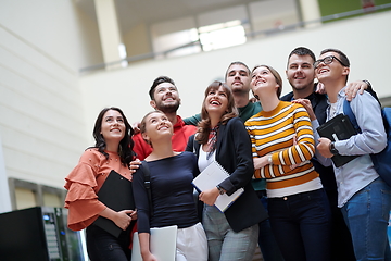 Image showing students in modern school using modrn technology