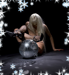 Image showing dark glitterball dance