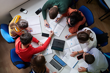 Image showing students use modern technology for a school project