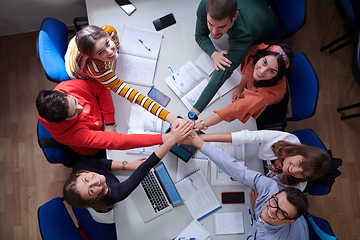 Image showing students celebrating successfully finished project