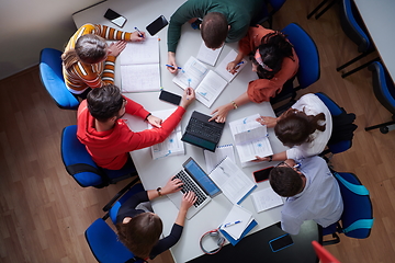 Image showing students use modern technology for a school project