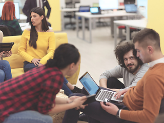 Image showing team meeting and brainstorming in modern office