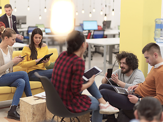 Image showing team meeting and brainstorming in modern office