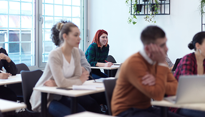 Image showing diverse business people group on business training