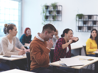 Image showing diverse business people group on business training