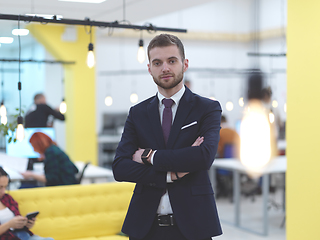 Image showing businessman portrait in modern coworking open space office