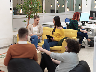 Image showing team meeting and brainstorming in modern office