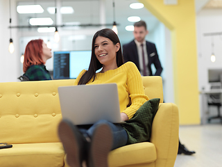 Image showing at work in creative modern coworking startup open space office