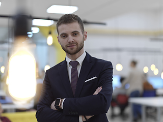 Image showing business man portrait at open space startup office