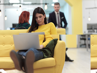 Image showing at work in creative modern coworking startup open space office