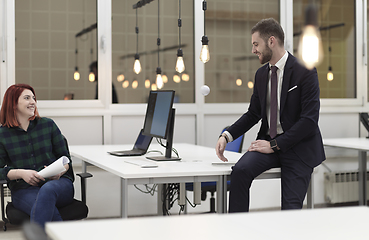 Image showing business team working together on project at modern office