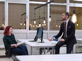 Image showing business team working together on project at modern office