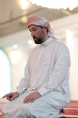 Image showing muslim prayer inside the mosque