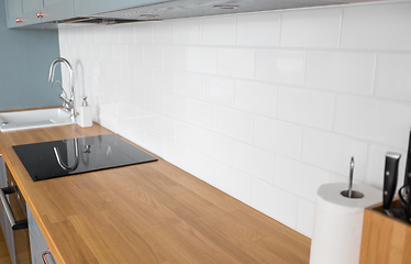 Image showing modern home kitchen interior with oven and hob