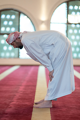 Image showing muslim prayer inside the mosque