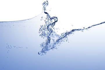 Image showing Abstract blue wave splash background