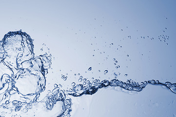 Image showing Abstract blue wave splash background
