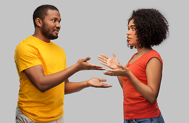 Image showing african american couple having argument