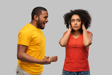 Image showing african american couple having argument