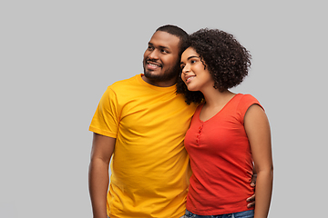 Image showing happy african american couple hugging