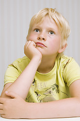 Image showing young boy thinking