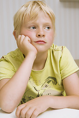 Image showing young boy thinking