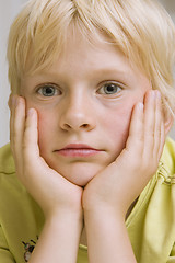 Image showing young boy thinking