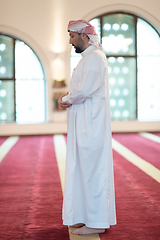 Image showing muslim prayer inside the mosque