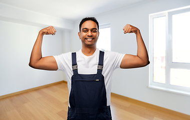 Image showing indian builder showing his power at new home