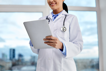 Image showing female doctor with tablet pc at hospital