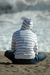 Image showing BOY AT THE BEACH