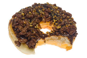 Image showing Donut with a bite off