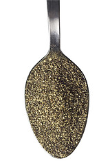 Image showing Spoonful of ground black pepper