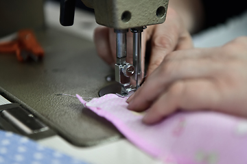 Image showing Homemade Manufacturing Of Protective Trendy Medical Face Mask