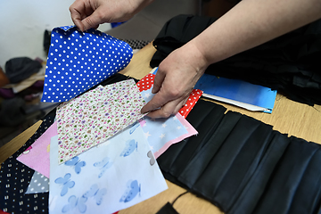 Image showing Homemade Manufacturing Of Protective Trendy Medical Face Mask