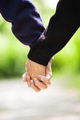 Image showing Senior holding hands