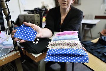 Image showing Homemade Manufacturing Of Protective Trendy Medical Face Mask