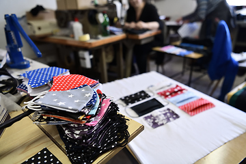 Image showing Homemade Manufacturing Of Protective Trendy Medical Face Mask