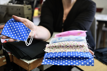 Image showing Homemade Manufacturing Of Protective Trendy Medical Face Mask