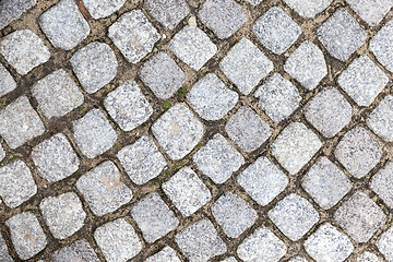 Image showing asphalt square tiles close-up