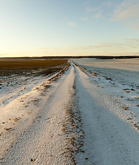 Image showing Ruts on a snow-covered road