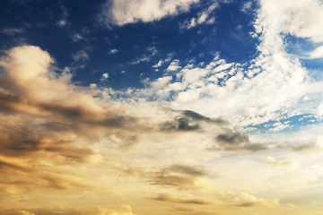 Image showing cumulus clouds of gray and white close-up