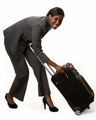 Image showing Woman with luggage