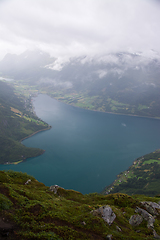 Image showing View from Hoven Mountain, Nordfjord, Norway