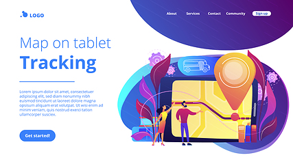 Image showing School bus tracking system concept landing page.