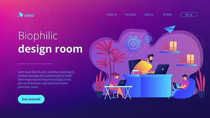 Image showing Biophilic design in workspace concept landing page.