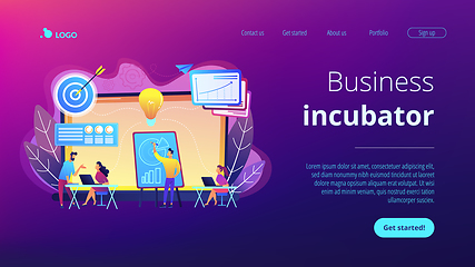 Image showing Business incubator concept landing page.